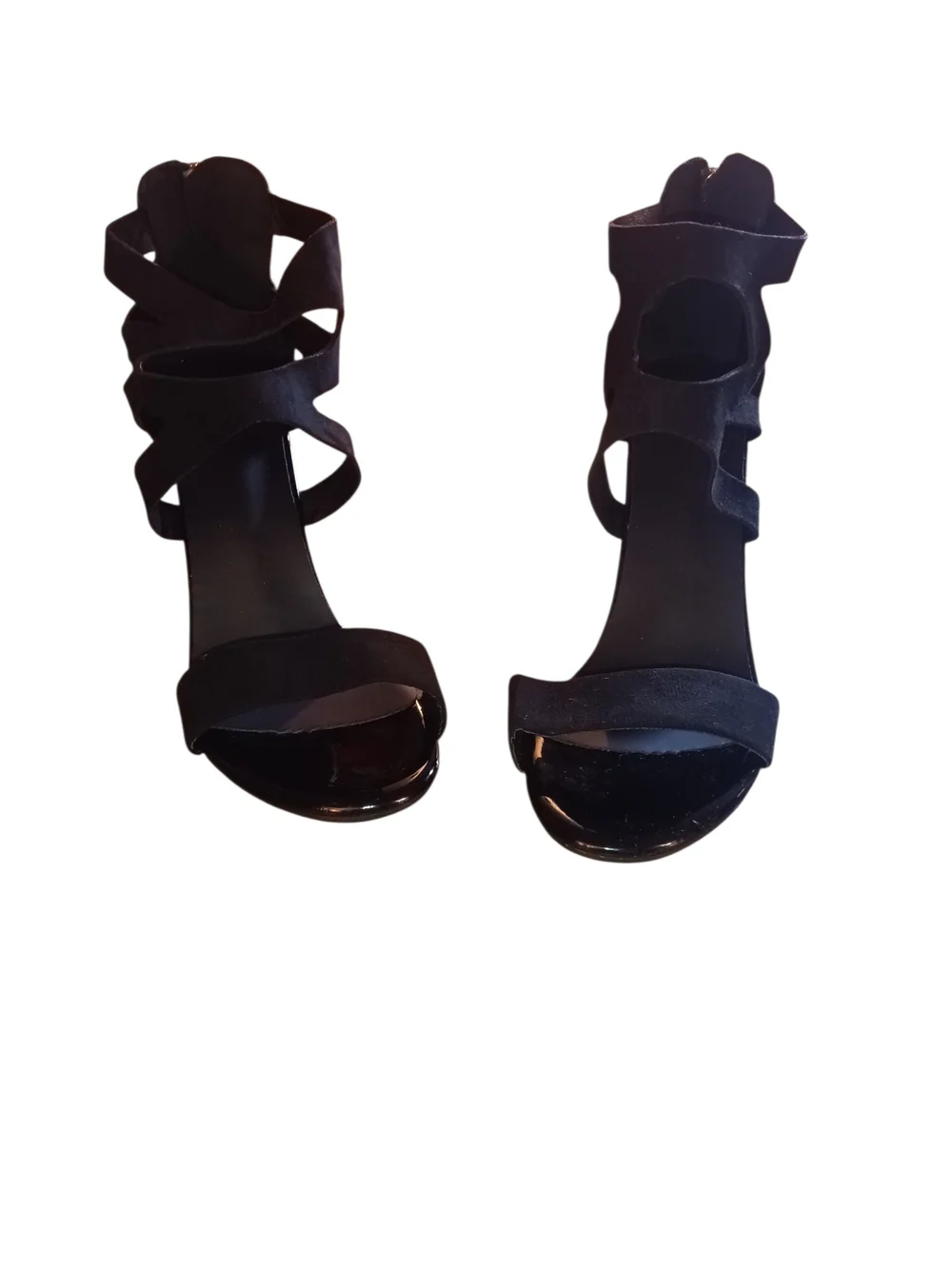 Black Strappy High-Heel Sandals - Women